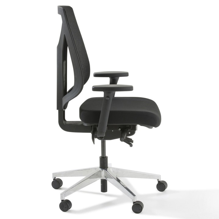Fauteuil de bureau ergonomique Oxxy avec accoudoirs noir - vue de profil