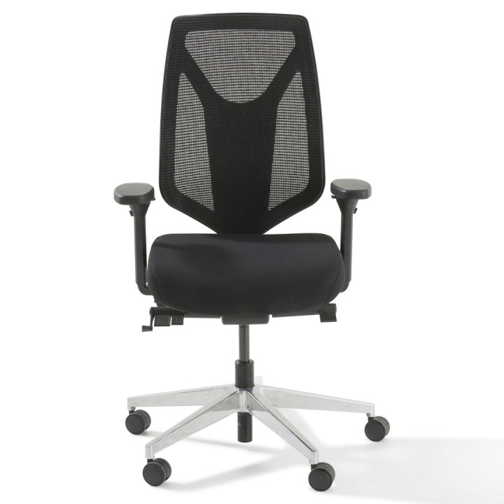 Fauteuil de bureau ergonomique Oxxy avec accoudoirs noir - vue de face