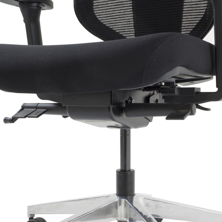 Fauteuil de bureau ergonomique Oxxy noir - vue rapprochée dessous du siège