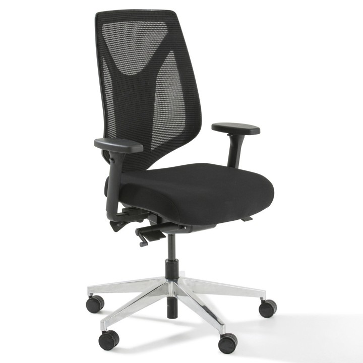 Fauteuil de bureau ergonomique Oxxy avec accoudoirs noir - vue de 3/4 avant