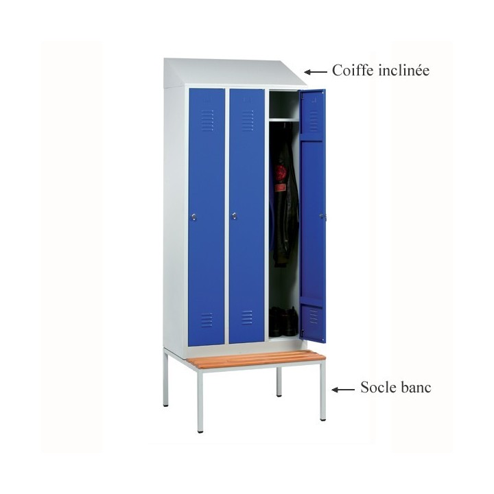 Vestiaire armoire metallique en L ou Z pour 4 personnes - Gosto