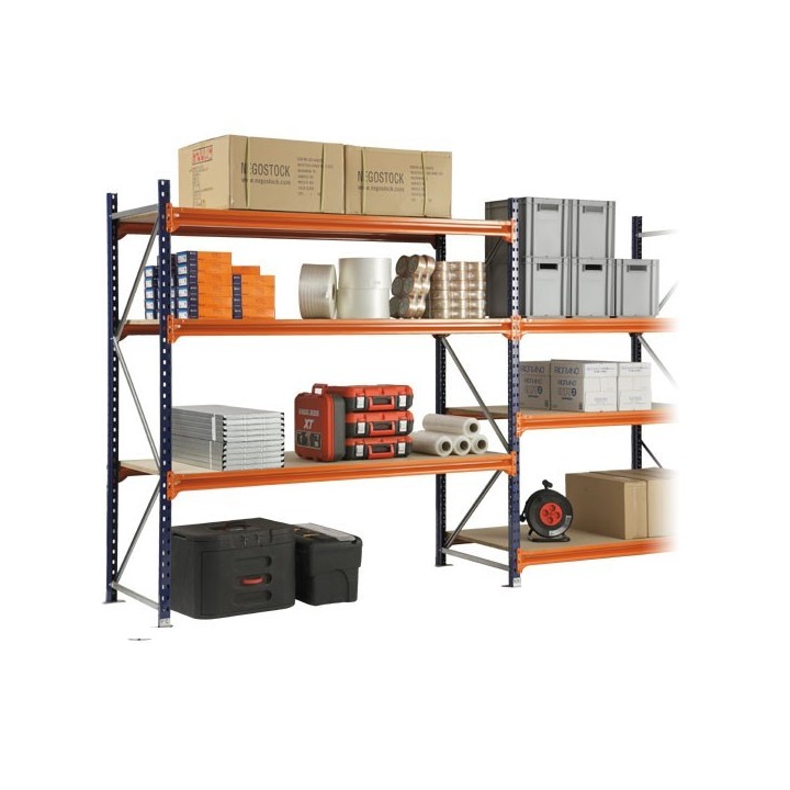 Rayonnage mi lourd plancher bois, capacité 400kg - Gosto.