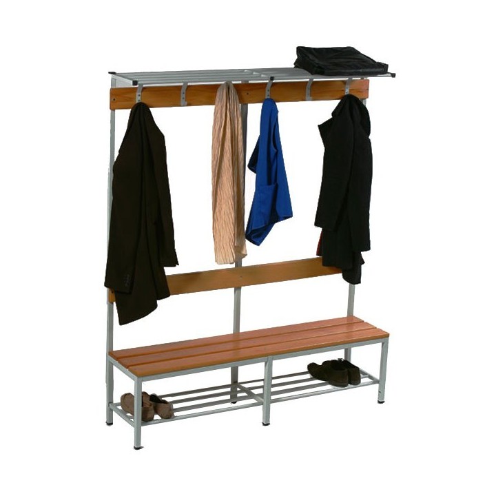 Banc avec 6 patères pour vestiaires longueur 160cm-Gosto