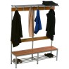 Banc avec 6 patères simple face, dim L 160 cm