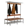 Banc avec 12 patères double face, dim L 160 cm
