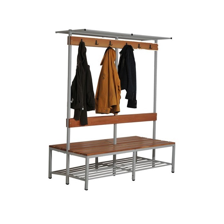 Banc avec 16 patères double face longueur 2 mètres-Gosto