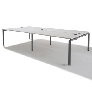 Bureau Open Space Bench Gamme Pure, pôle de 4 bureaux - Gosto
