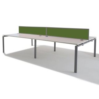 Bureau Open Space Bench Gamme Pure, pôle de 4 bureaux - Gosto