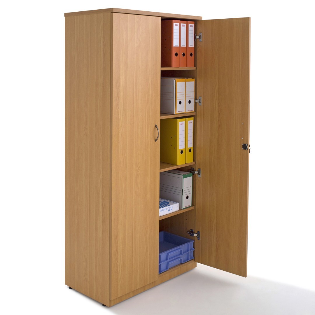 Armoire de bureau haute en bois avec 2 portes en verre - H:1m93- Armoires  en bois - Consultez nos produits en ligne ou en magasi