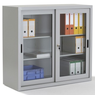 Armoire métallique porte coulissante transparente - Gosto