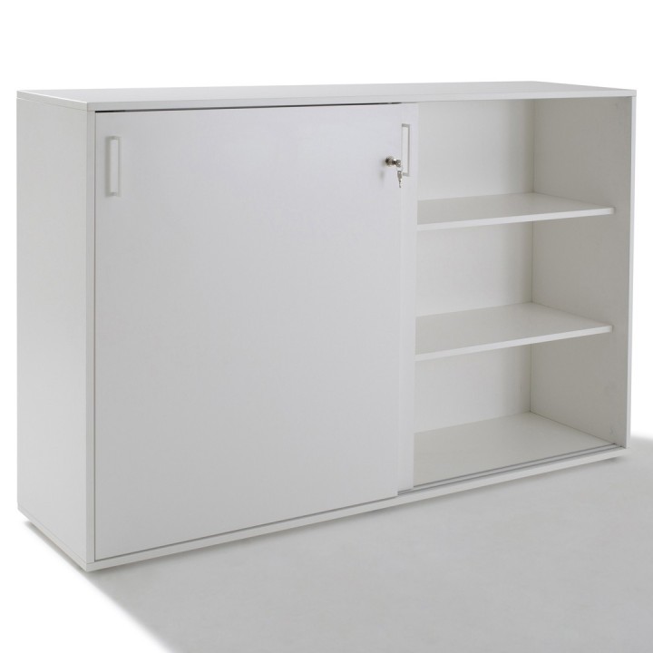 meuble blanc porte coulissante