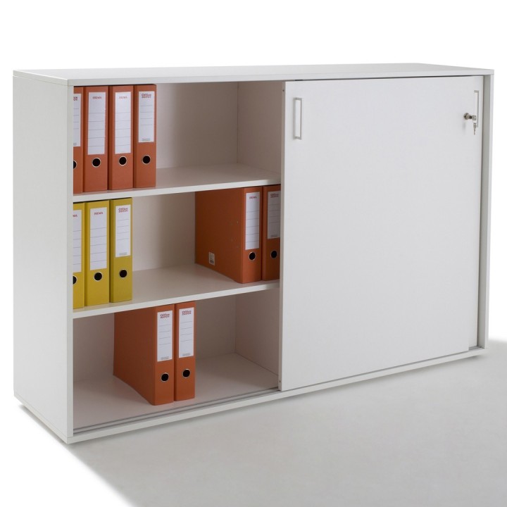 meuble blanc porte coulissante