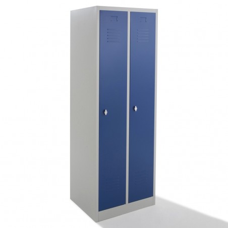 Armoire vestiaire en métal 2 portes avec serrure 2 places monobloc