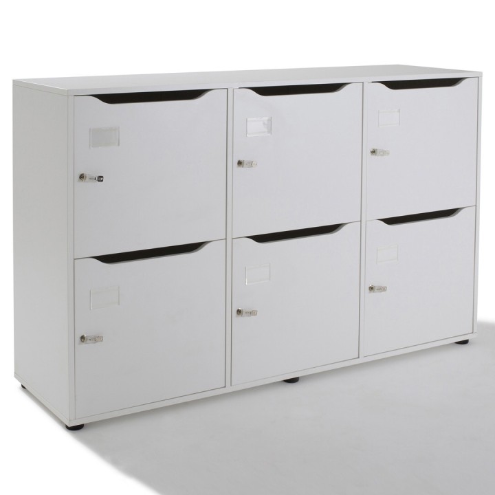 Casier vestiaire 6 cases en bois - multicases | Gosto