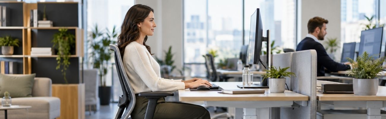 Position assise au bureau